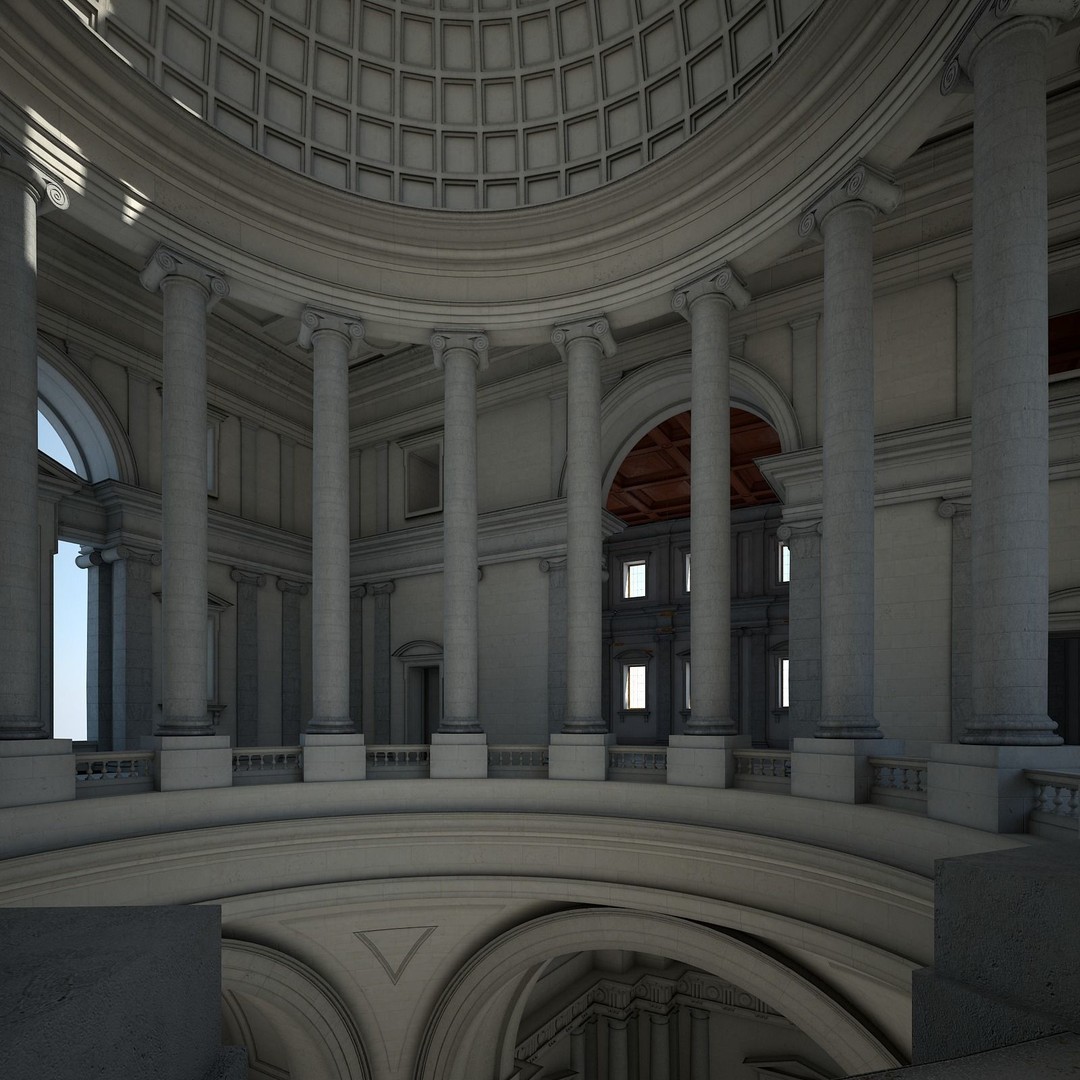 Ancient Temple Courtyard 3D Model – High Detail, V-Ray Ready - View 47
