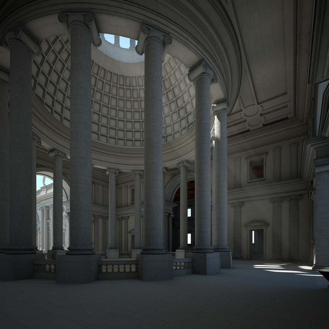 Ancient Temple Courtyard 3D Model – High Detail, V-Ray Ready - View 48