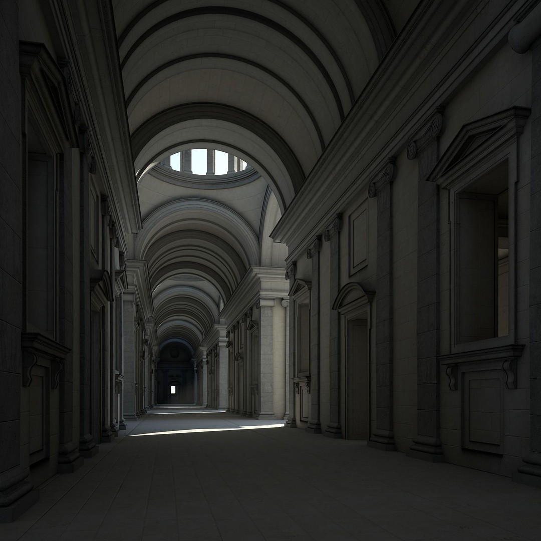 Ancient Temple Courtyard 3D Model – High Detail, V-Ray Ready - View 49