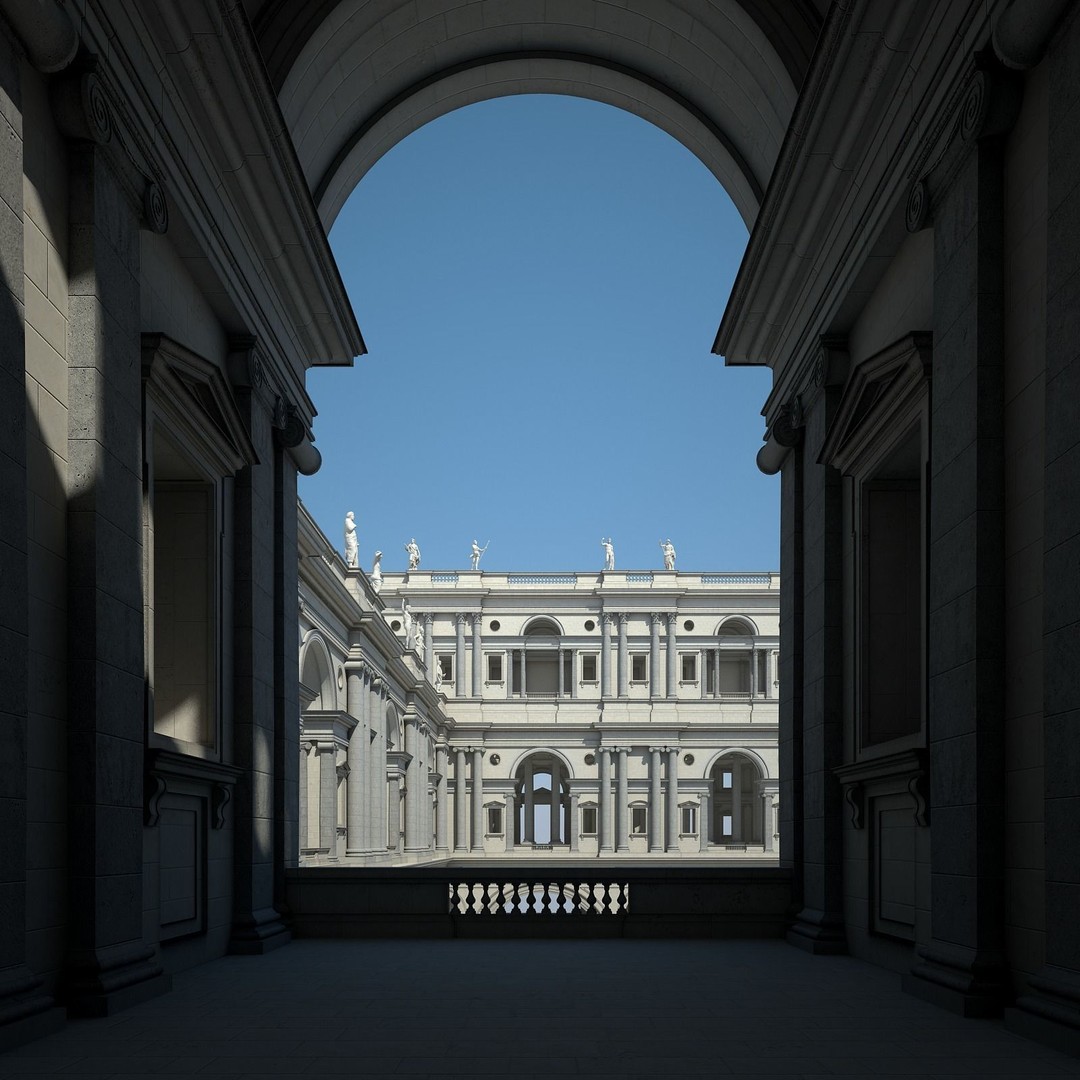 Ancient Temple Courtyard 3D Model – High Detail, V-Ray Ready - View 51
