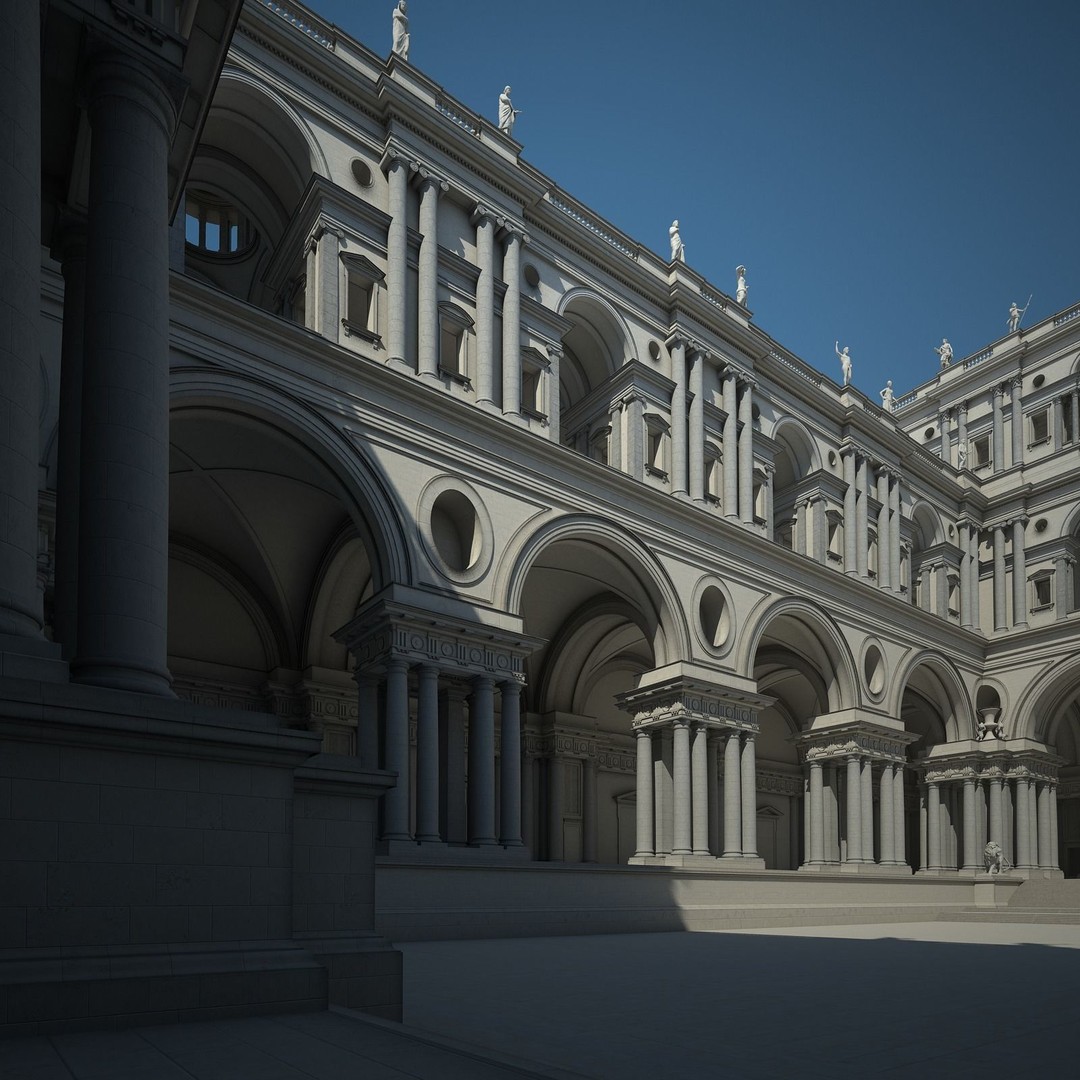 Ancient Temple Courtyard 3D Model – High Detail, V-Ray Ready - View 52
