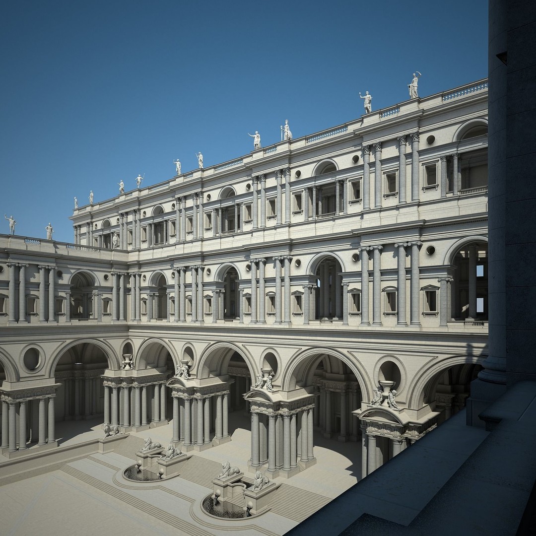 Ancient Temple Courtyard 3D Model – High Detail, V-Ray Ready - View 55