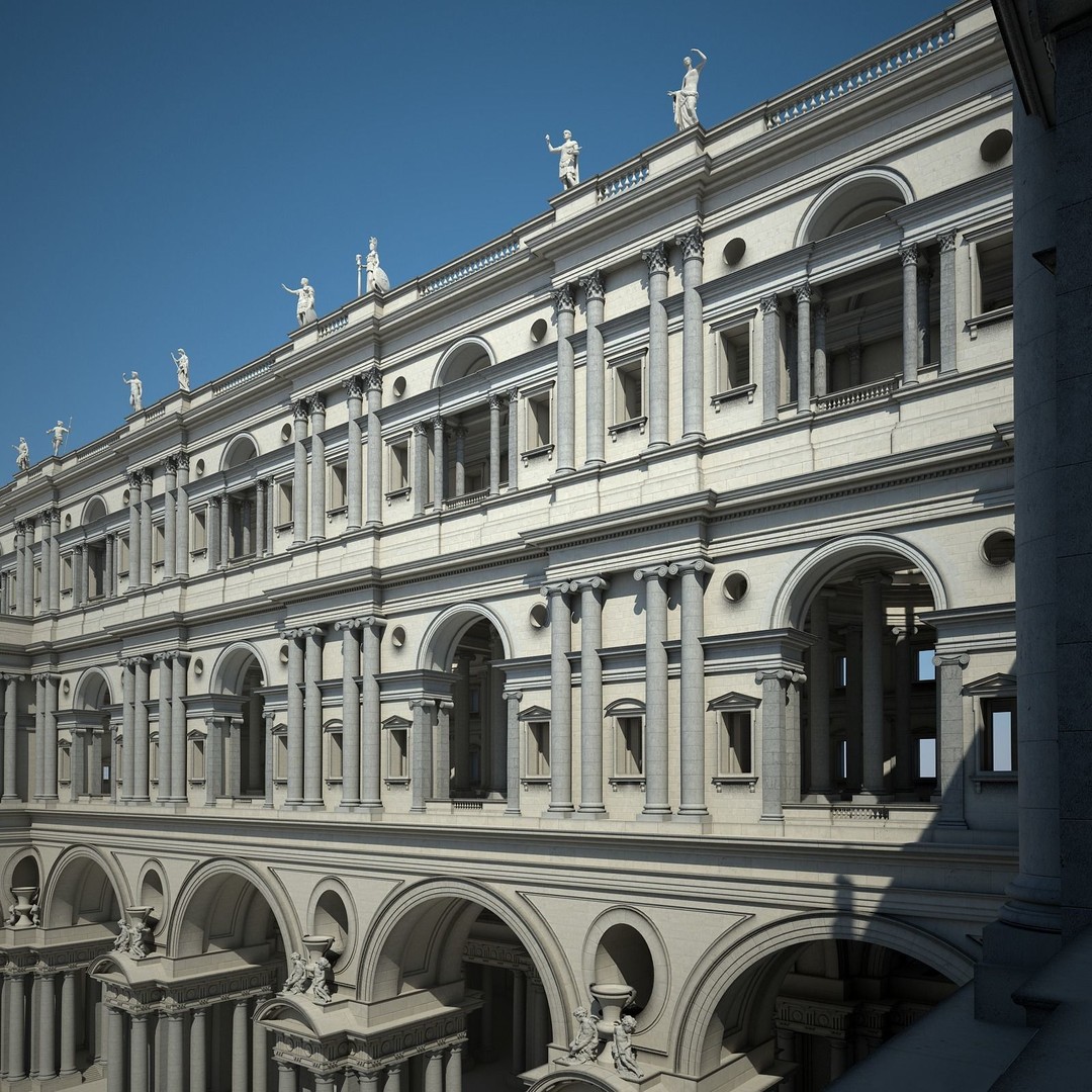 Ancient Temple Courtyard 3D Model – High Detail, V-Ray Ready - View 56