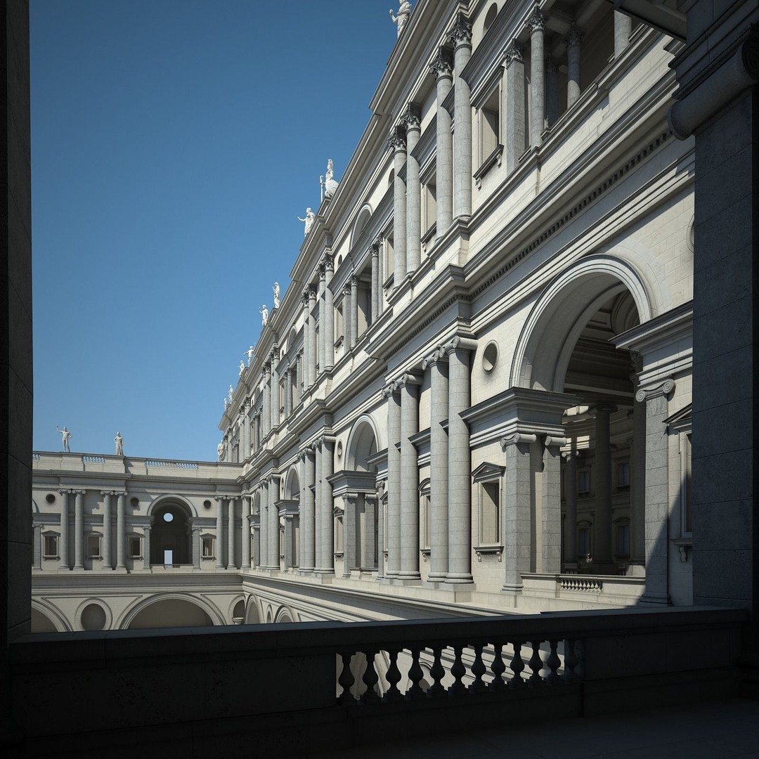 Ancient Temple Courtyard 3D Model – High Detail, V-Ray Ready - View 57