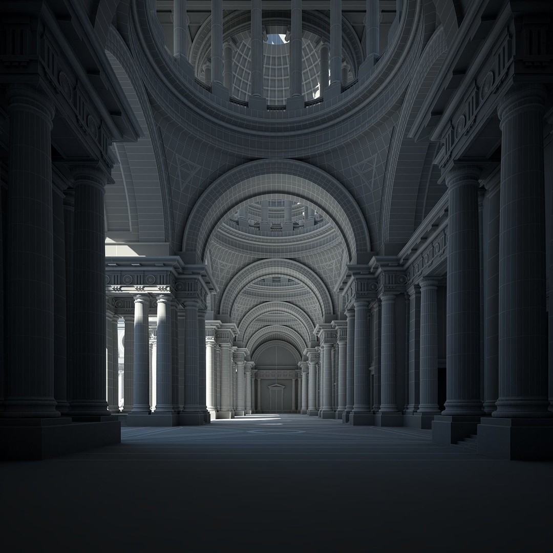 Ancient Temple Courtyard 3D Model – High Detail, V-Ray Ready - View 64