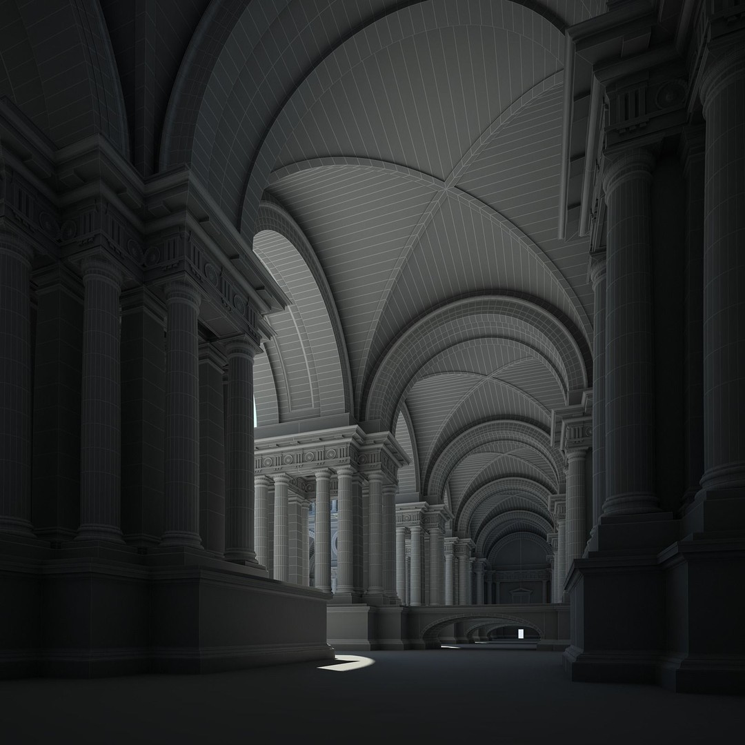 Ancient Temple Courtyard 3D Model – High Detail, V-Ray Ready - View 70