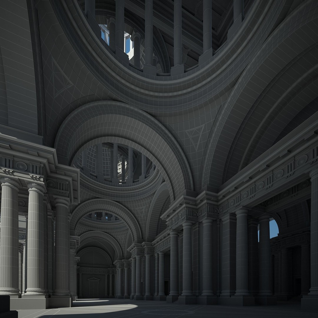 Ancient Temple Courtyard 3D Model – High Detail, V-Ray Ready - View 73