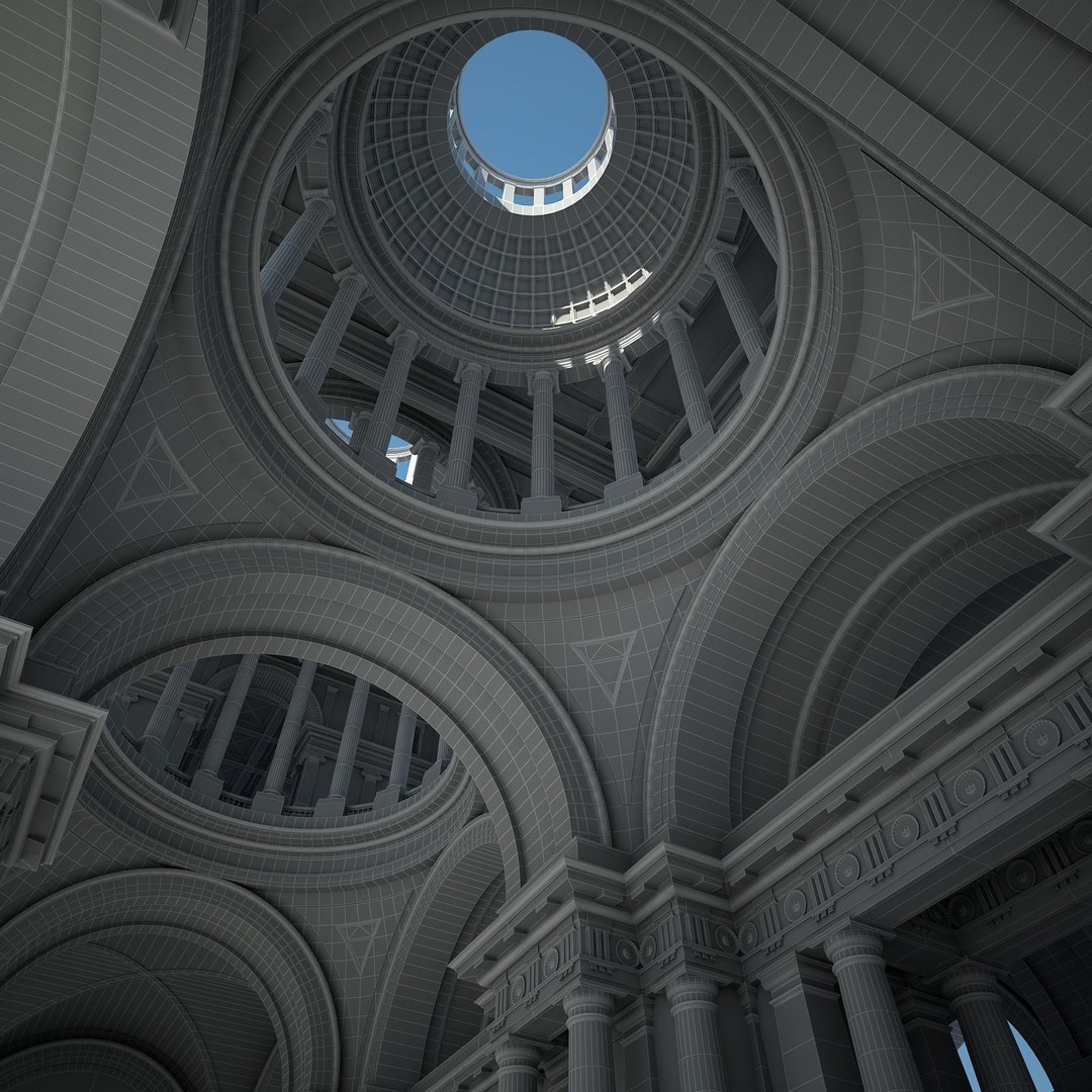 Ancient Temple Courtyard 3D Model – High Detail, V-Ray Ready - View 77