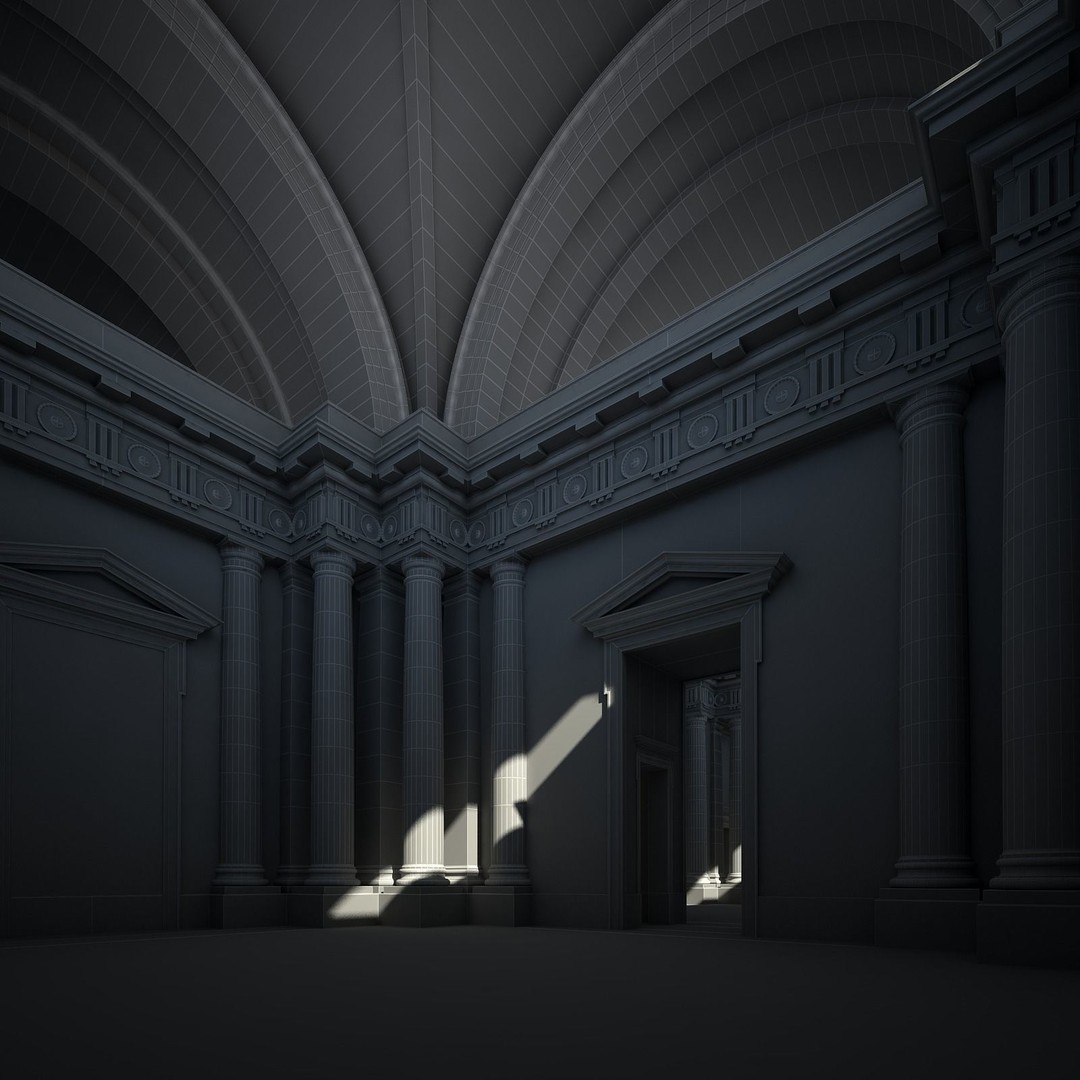 Ancient Temple Courtyard 3D Model – High Detail, V-Ray Ready - View 82