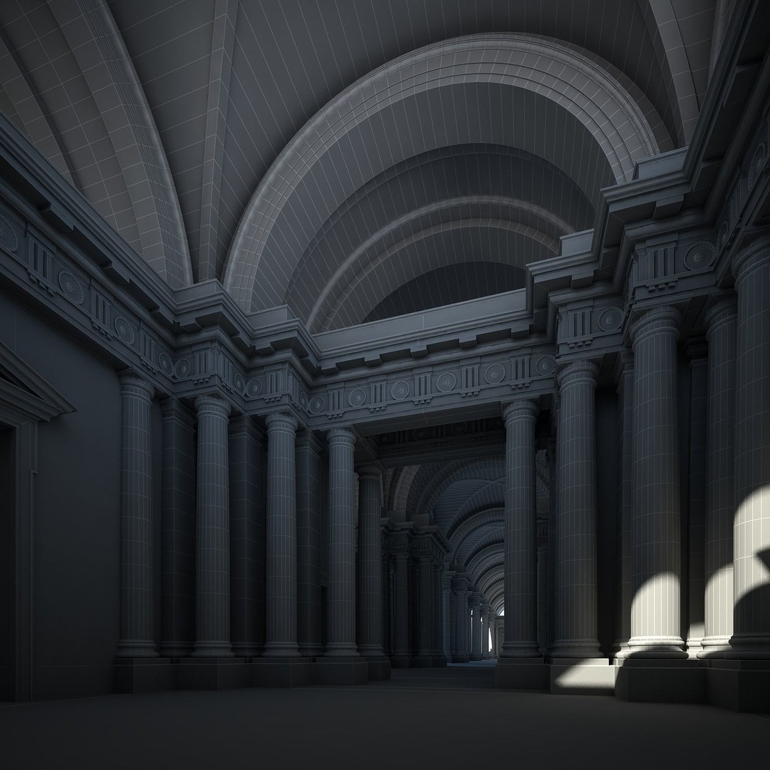 Ancient Temple Courtyard 3D Model – High Detail, V-Ray Ready - View 84