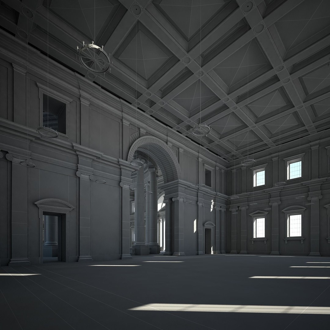 Ancient Temple Courtyard 3D Model – High Detail, V-Ray Ready - View 85