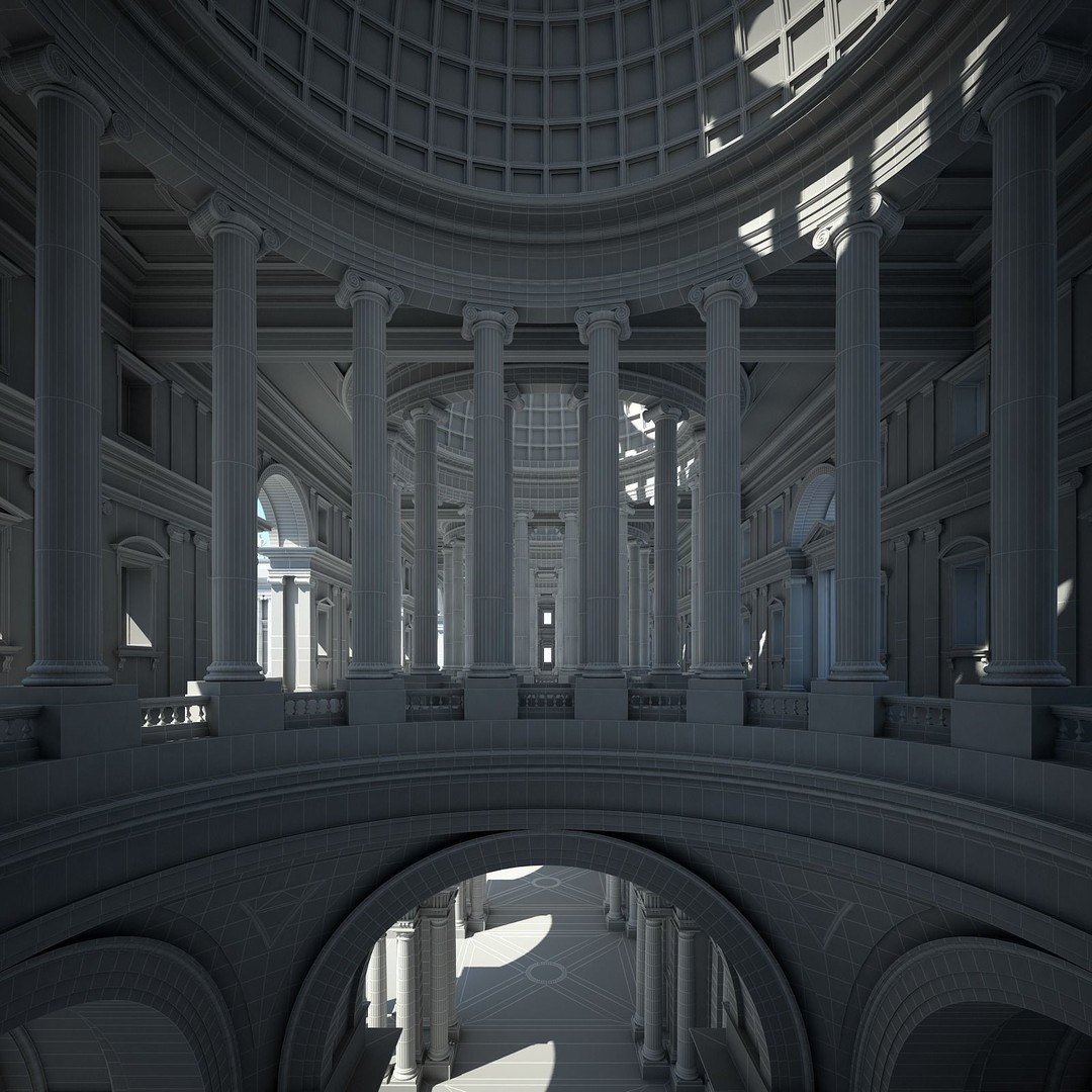 Ancient Temple Courtyard 3D Model – High Detail, V-Ray Ready - View 87