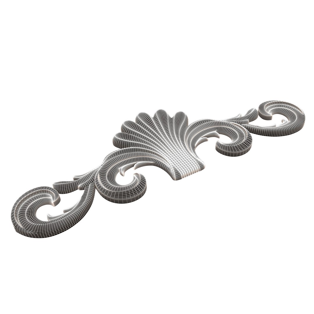 Carved Plaster Molding Decoration 3D Model – Low Poly Architectural Element, FBX, OBJ - View 13
