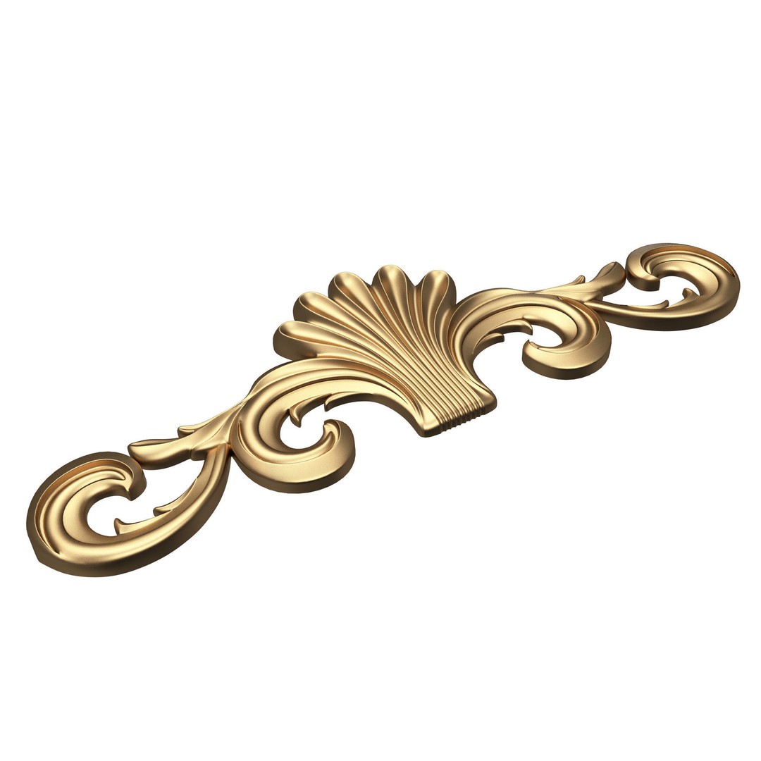Carved Plaster Molding Decoration 3D Model – Low Poly Architectural Element, FBX, OBJ - View 7