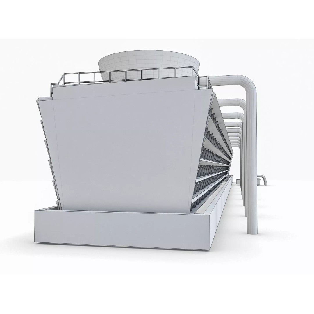 Gas Turbine Plant 3D Model – Low Poly Industrial Structure, FBX, OBJ - View 21