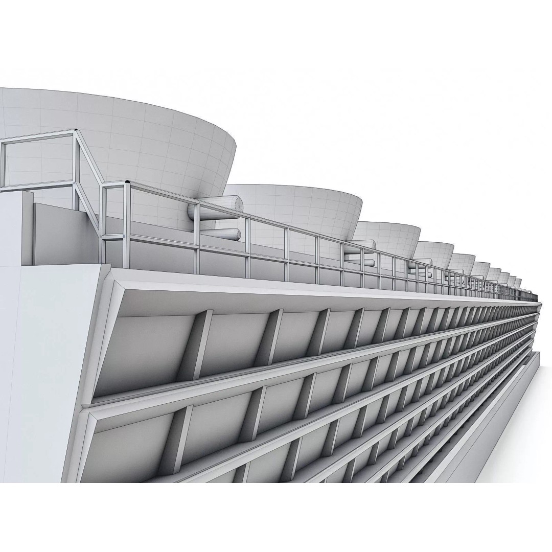 Gas Turbine Plant 3D Model – Low Poly Industrial Structure, FBX, OBJ - View 22
