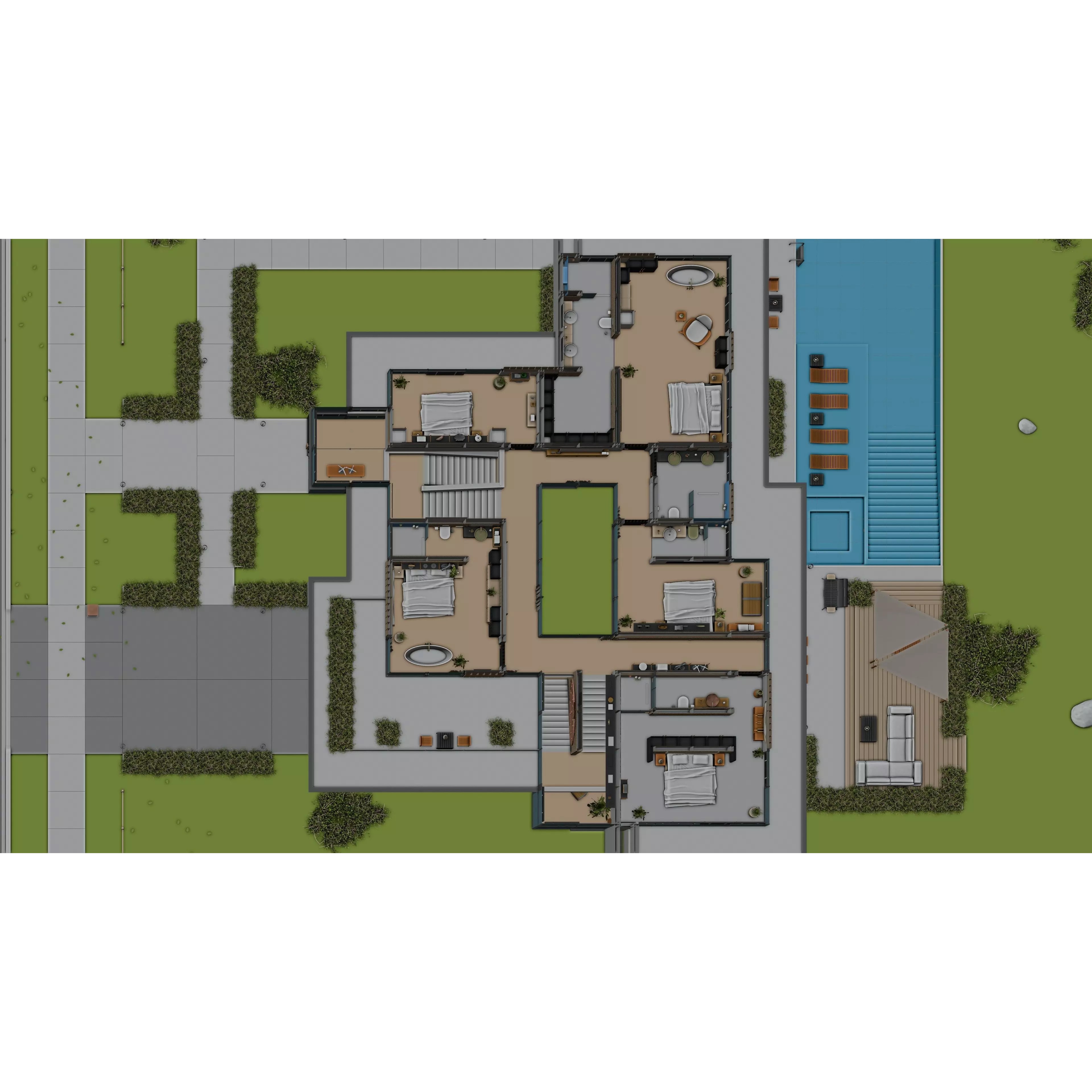 2026 Modern Modular House - Game-Ready 3D Model