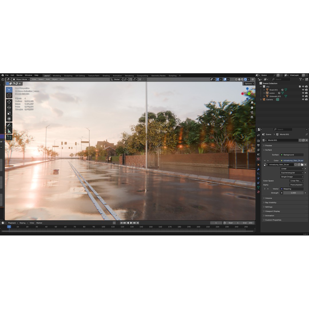 European Suburban Street 3D Model – Photorealistic Environment for Blender - View 21