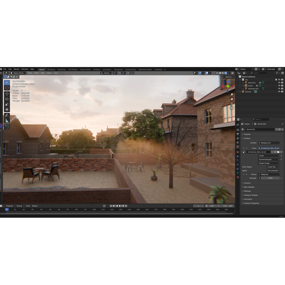 European Suburban Street 3D Model – Photorealistic Environment for Blender - View 23