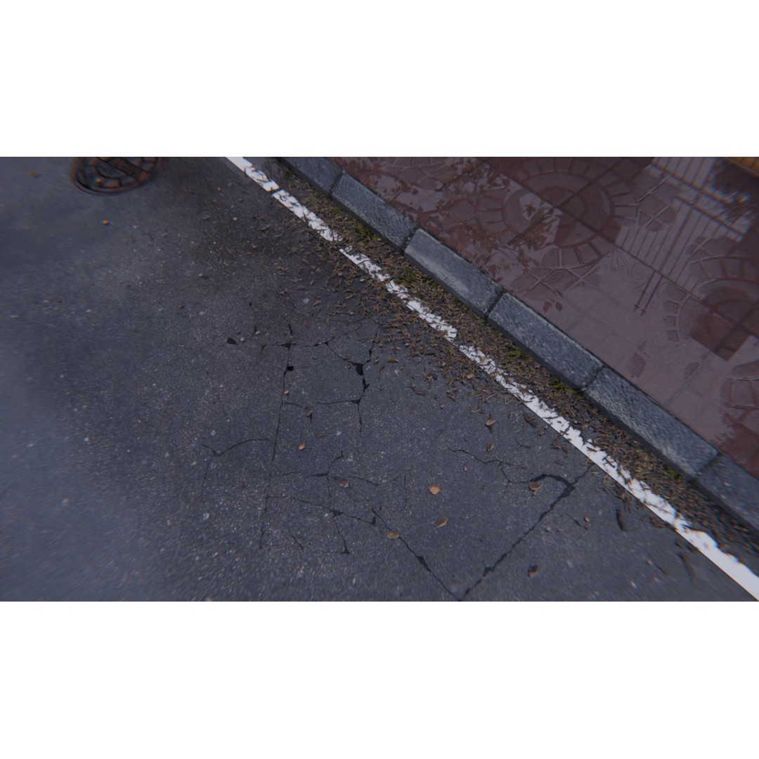 European Suburban Street 3D Model – Photorealistic Environment for Blender - View 9