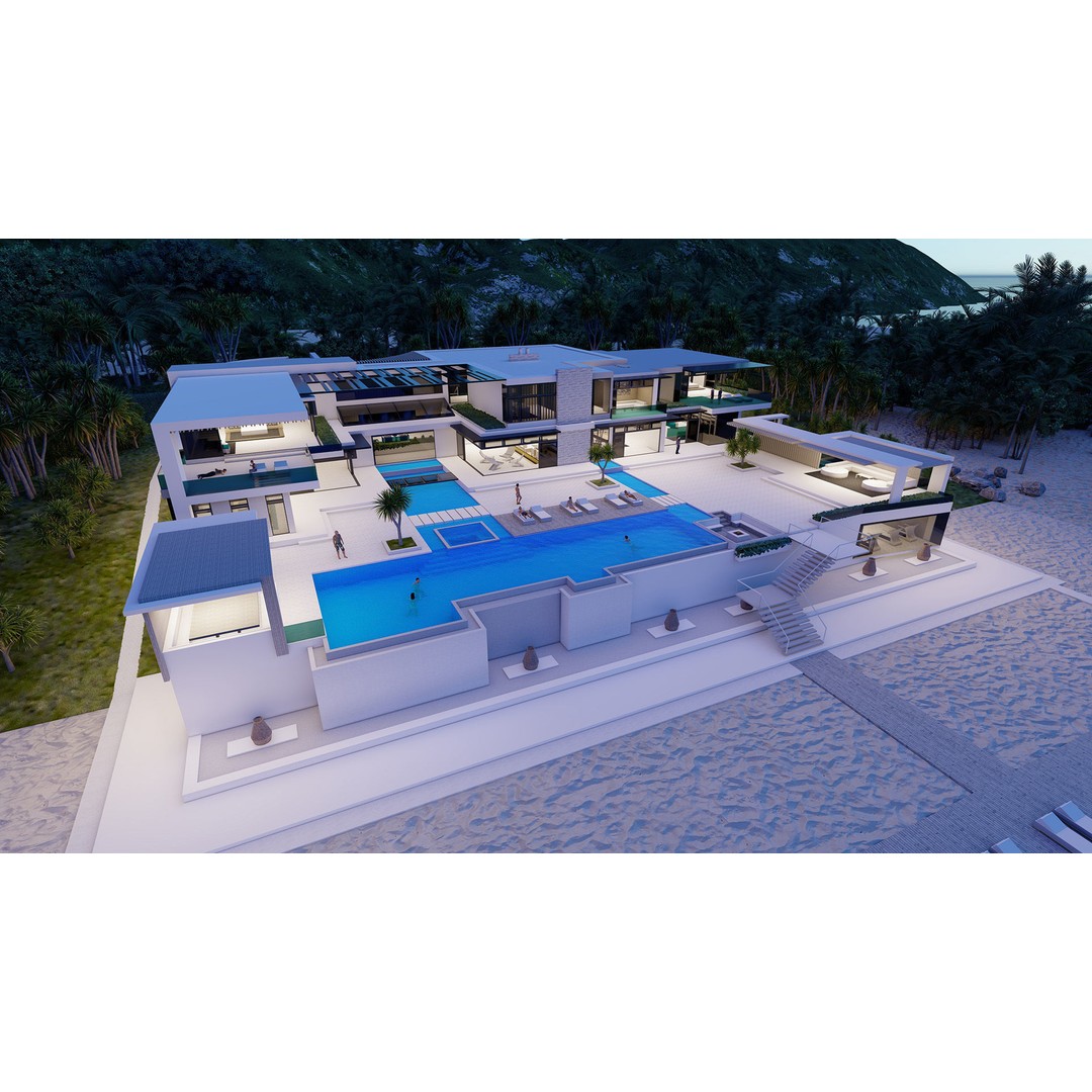 Modern Villa 3D Model – High-Quality Architectural Asset, FBX, OBJ, PBR - View 10