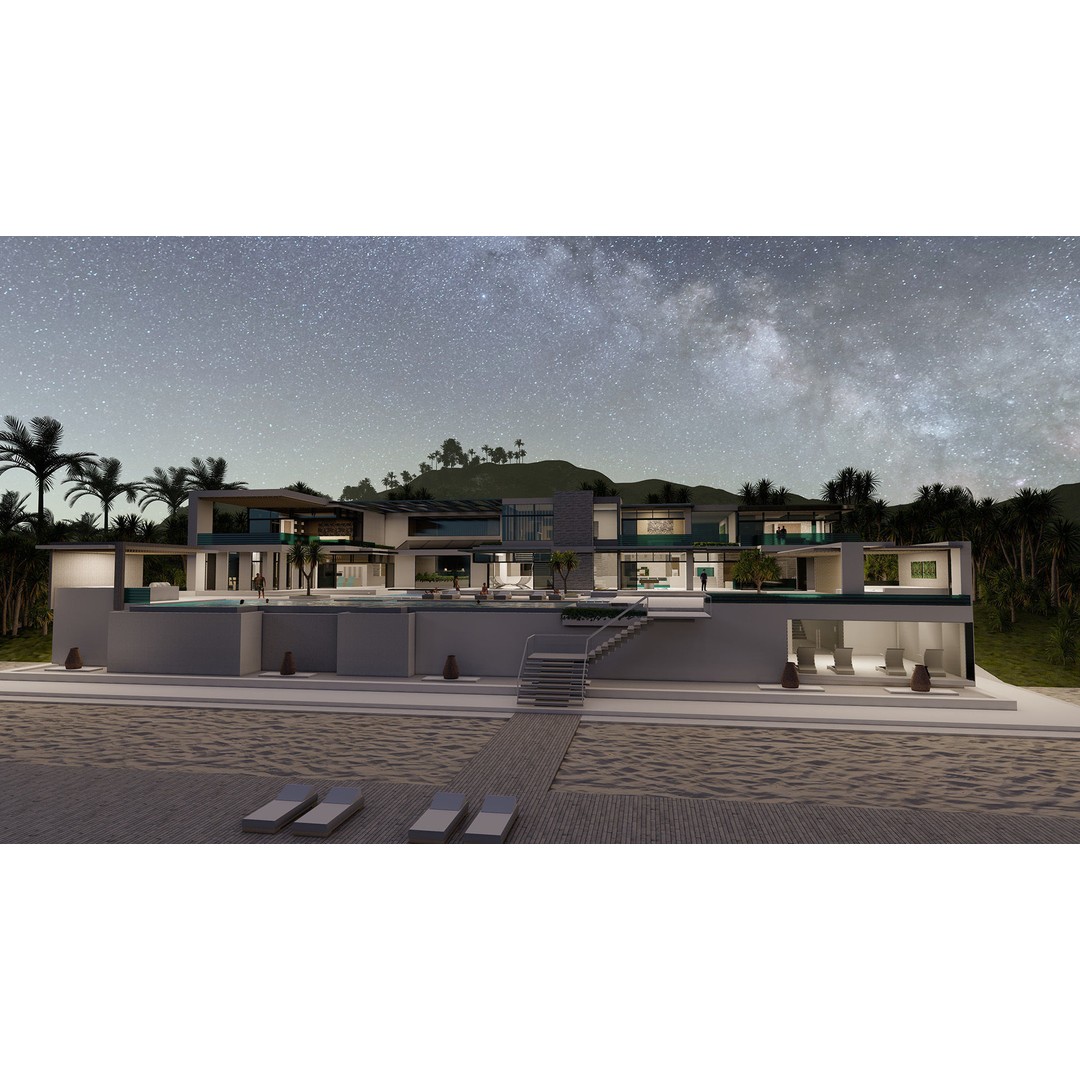 Modern Villa 3D Model – High-Quality Architectural Asset, FBX, OBJ, PBR - View 24