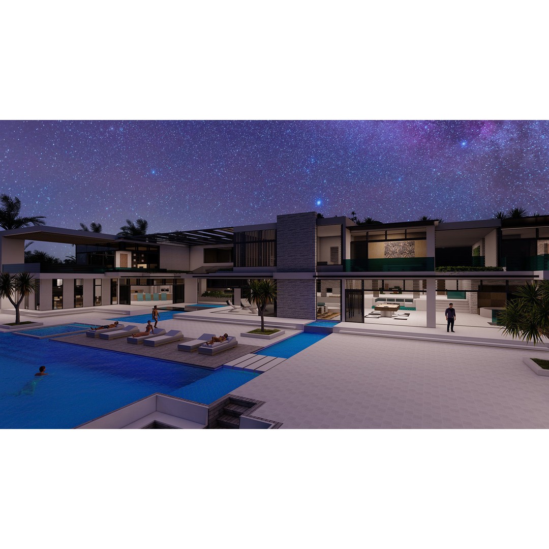 Modern Villa 3D Model – High-Quality Architectural Asset, FBX, OBJ, PBR - View 25