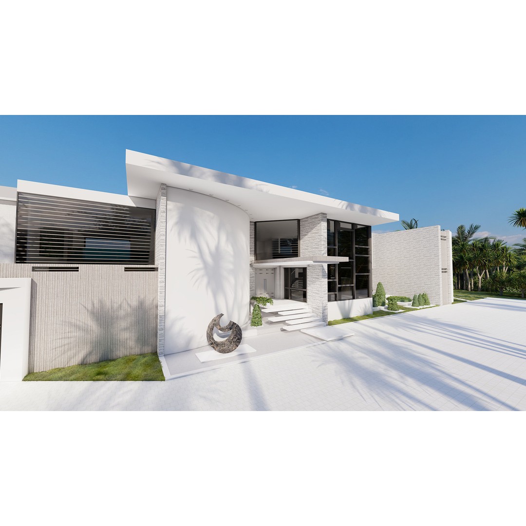 Modern Villa 3D Model – High-Quality Architectural Asset, FBX, OBJ, PBR - View 32