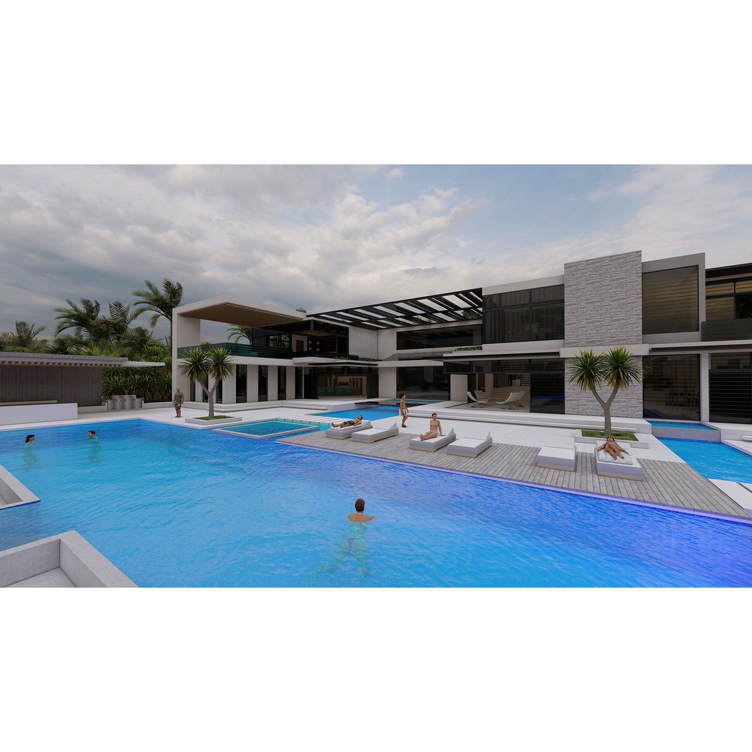 Modern Villa 3D Model – High-Quality Architectural Asset, FBX, OBJ, PBR - View 33