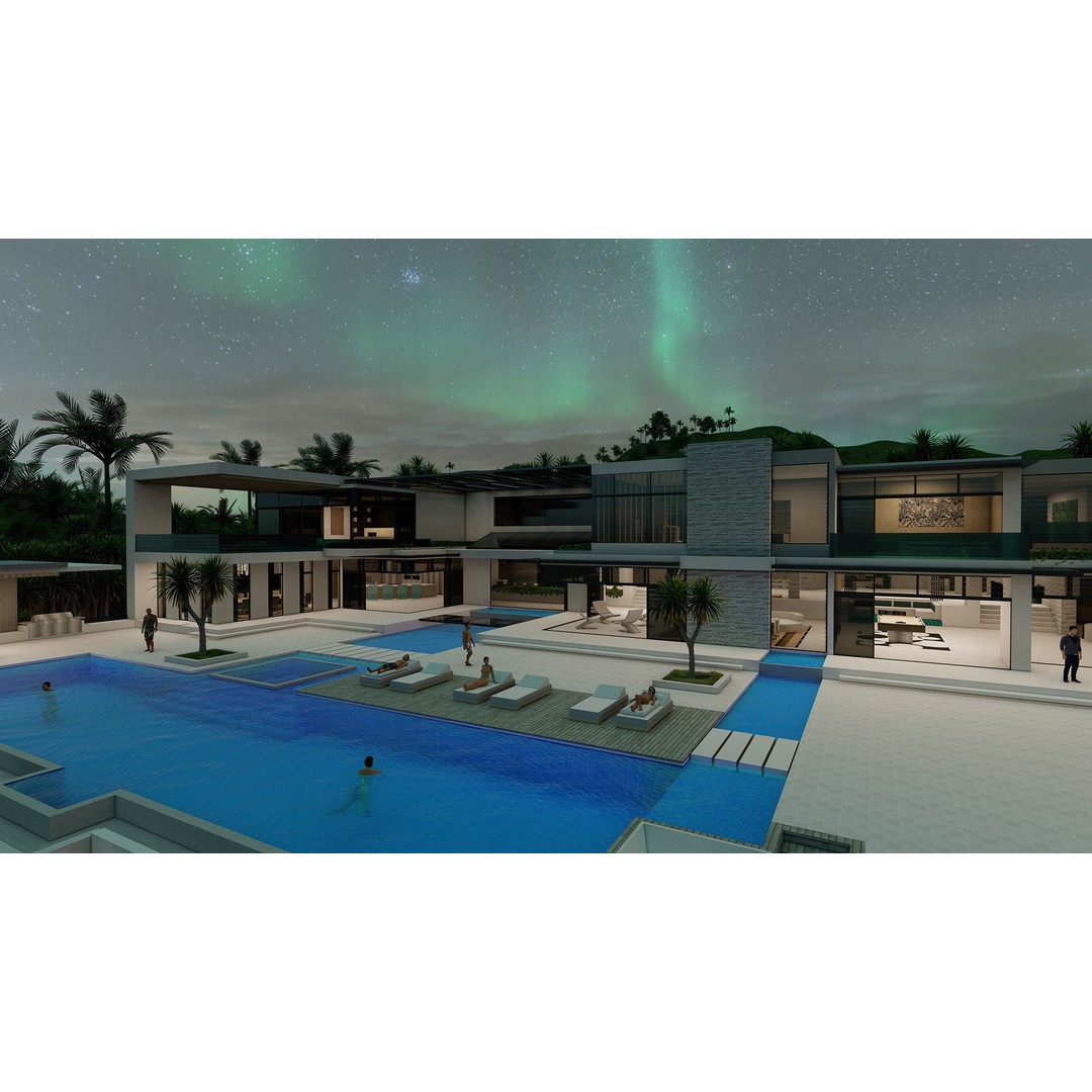 Modern Villa 3D Model – High-Quality Architectural Asset, FBX, OBJ, PBR - View 36
