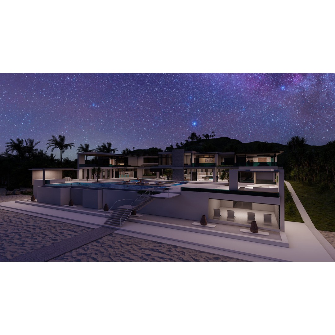 Modern Villa 3D Model – High-Quality Architectural Asset, FBX, OBJ, PBR - View 4