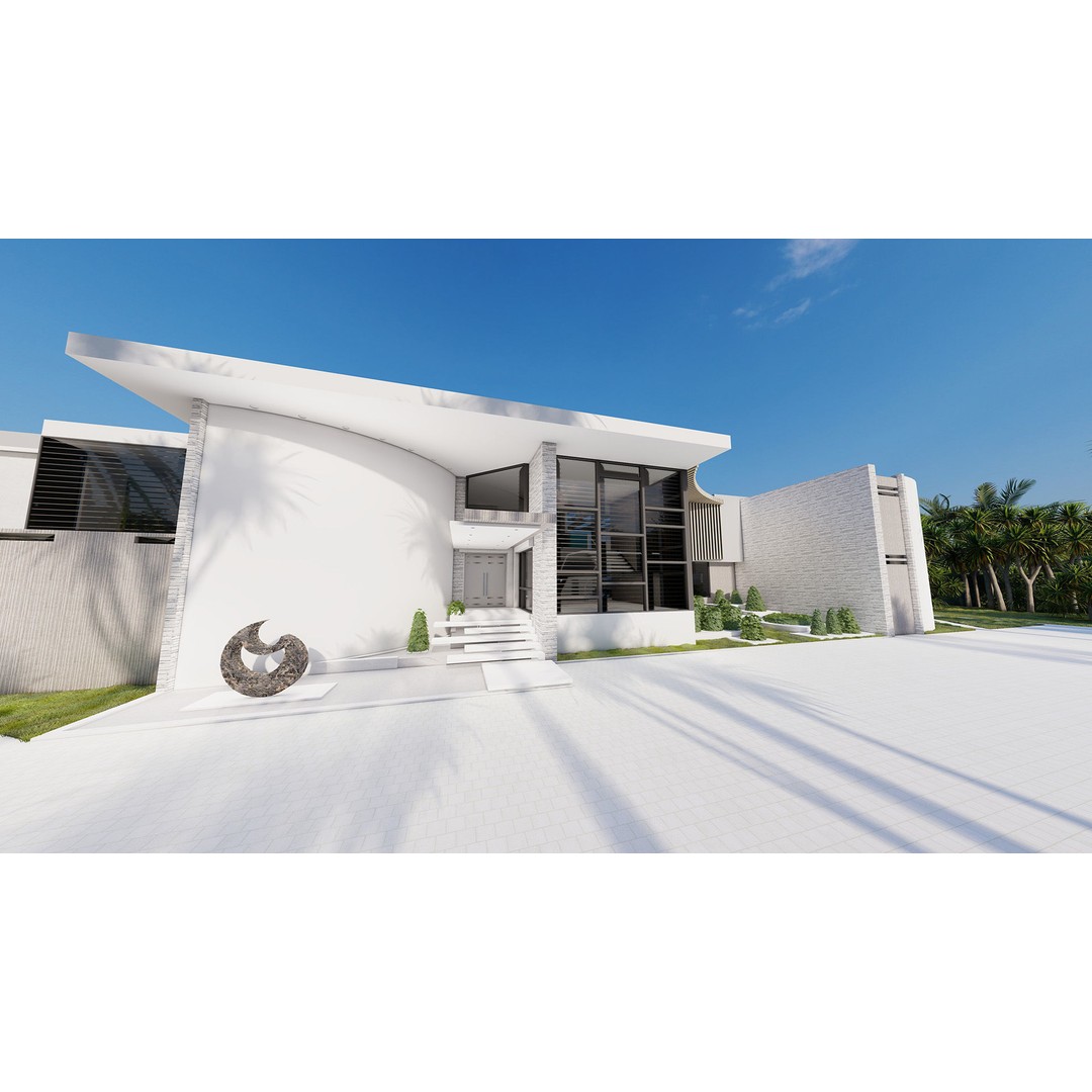 Modern Villa 3D Model – High-Quality Architectural Asset, FBX, OBJ, PBR - View 40