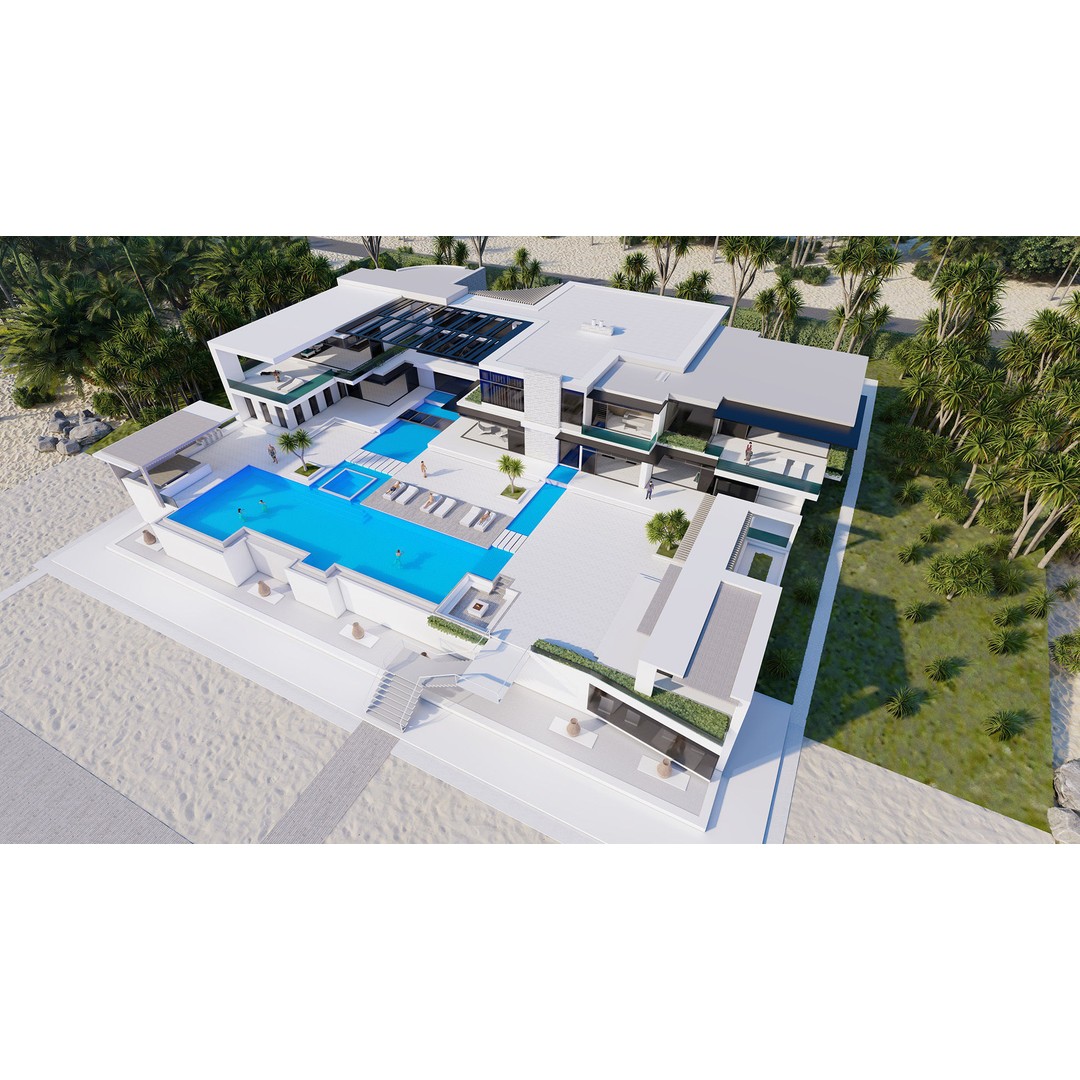 Modern Villa 3D Model – High-Quality Architectural Asset, FBX, OBJ, PBR - View 5