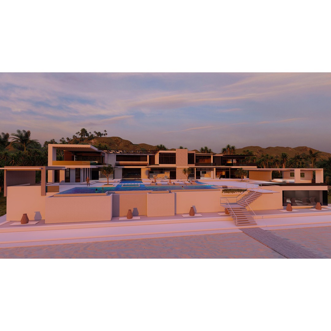 Modern Villa 3D Model – High-Quality Architectural Asset, FBX, OBJ, PBR - View 8