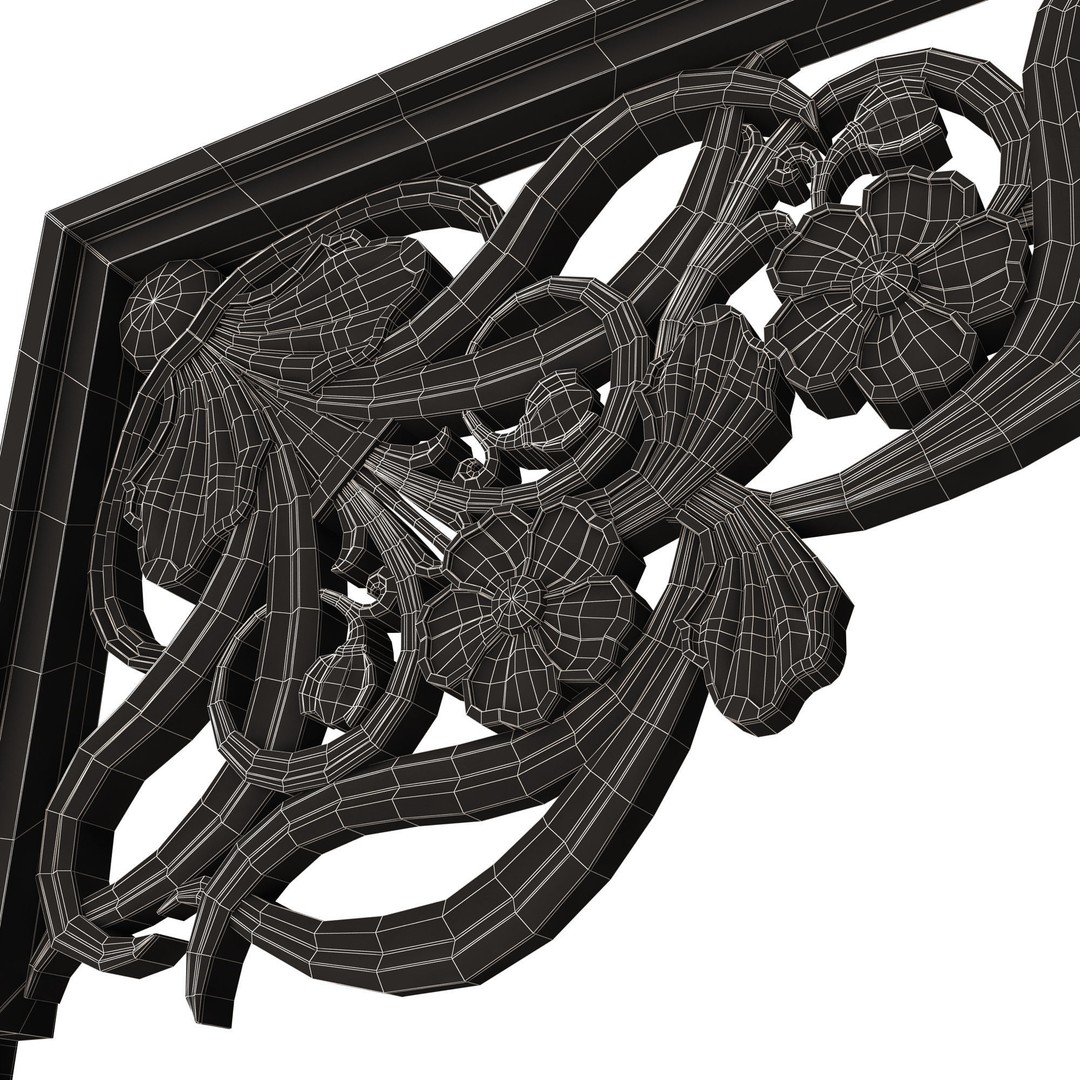 Stair Brackets 04 3D Model – Low Poly Architectural Decoration, FBX, OBJ - View 18
