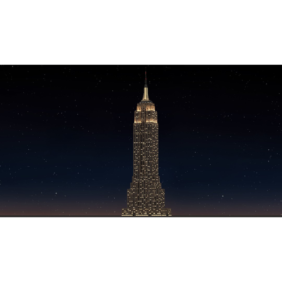 Empire State Building 3D Model – Low Poly Landmark Asset, FBX, OBJ - View 10
