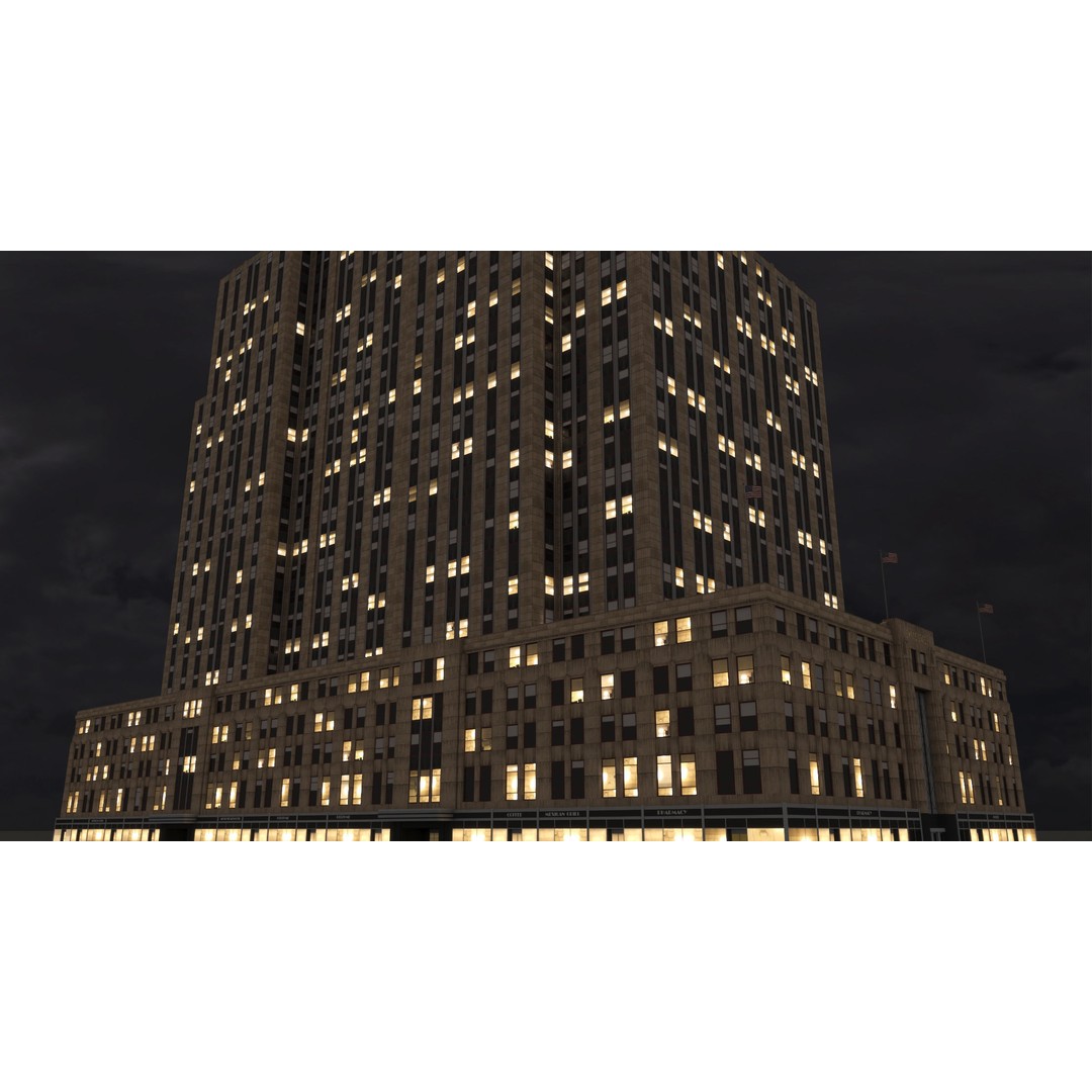 Empire State Building 3D Model – Low Poly Landmark Asset, FBX, OBJ - View 16