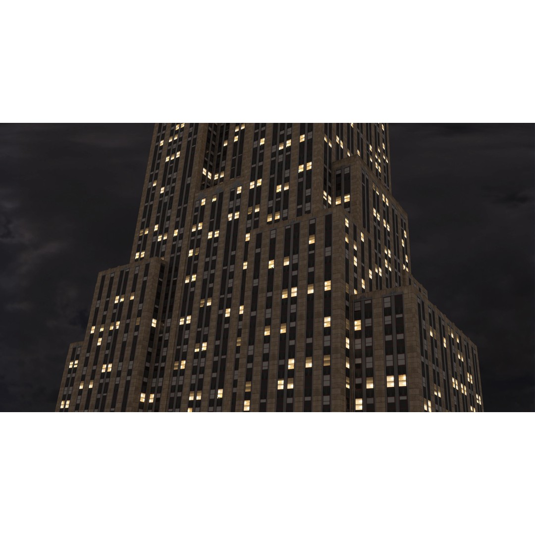 Empire State Building 3D Model – Low Poly Landmark Asset, FBX, OBJ - View 4
