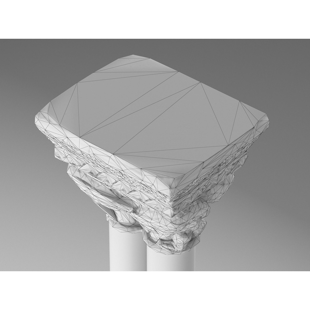 Capital 3D Model – Low Poly Architectural Element, FBX, PBR