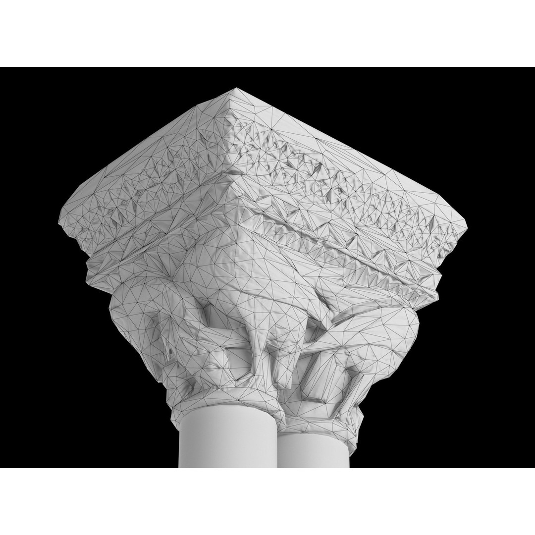 Capital 3D Model – Low Poly Architectural Element, FBX, PBR - View 12