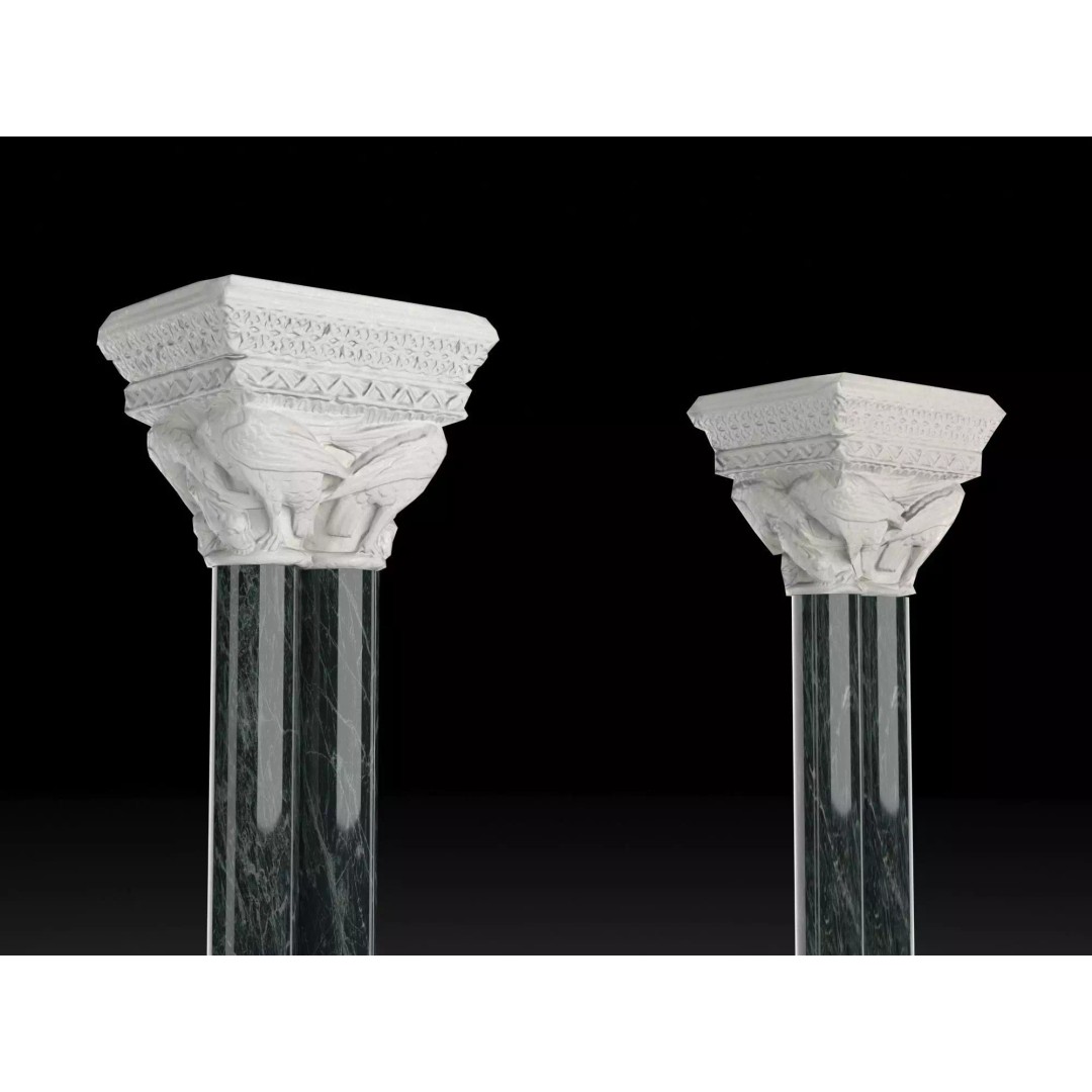 Capital 3D Model – Low Poly Architectural Element, FBX, PBR - View 2