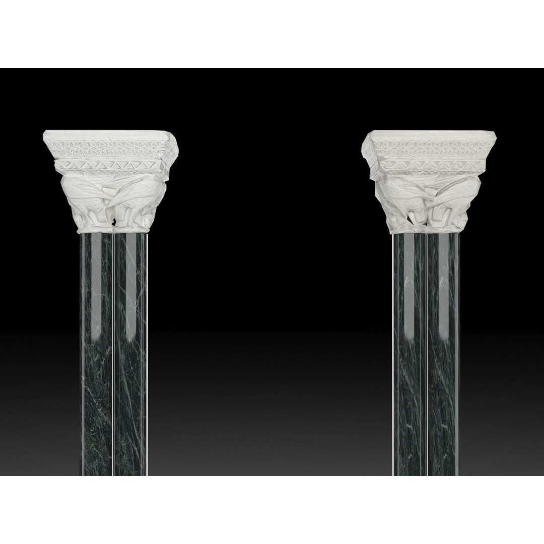 Capital 3D Model – Low Poly Architectural Element, FBX, PBR - View 3