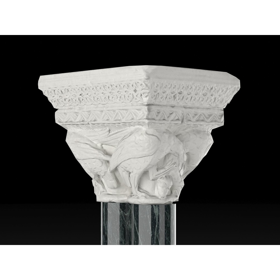 Capital 3D Model – Low Poly Architectural Element, FBX, PBR - View 4