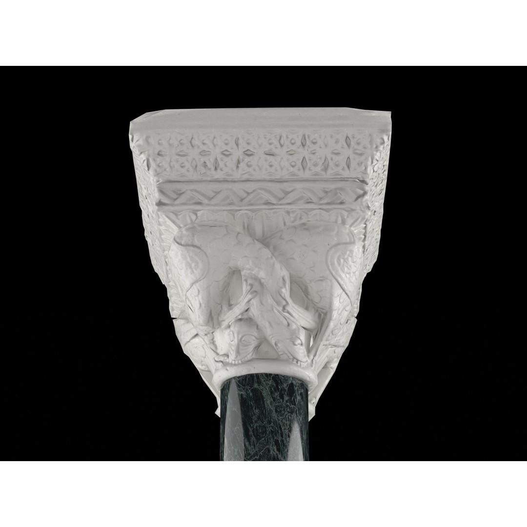 Capital 3D Model – Low Poly Architectural Element, FBX, PBR - View 9