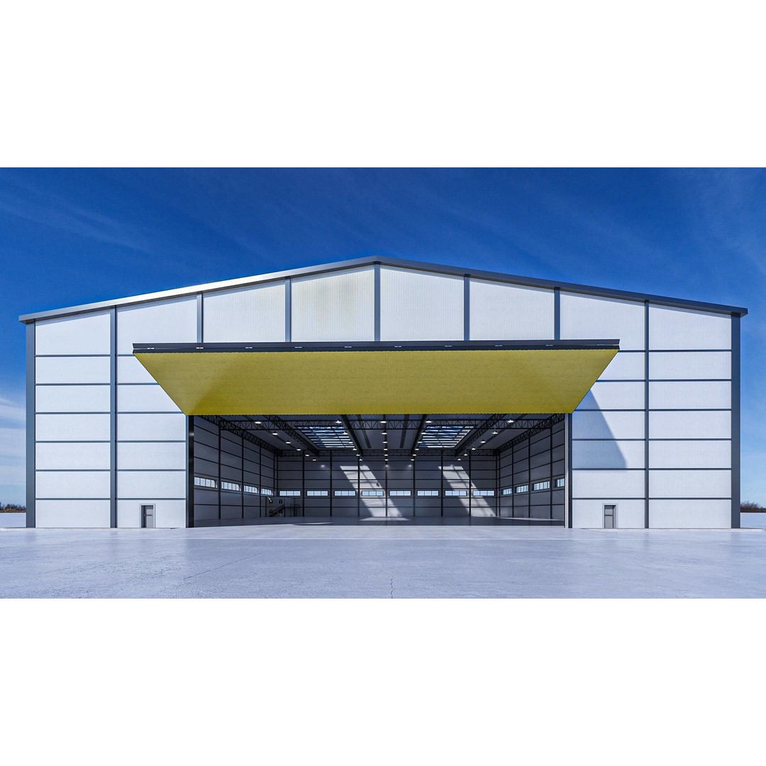 Warehouse 3D Model – High-Quality Hangar with Textures and Animation - View 10