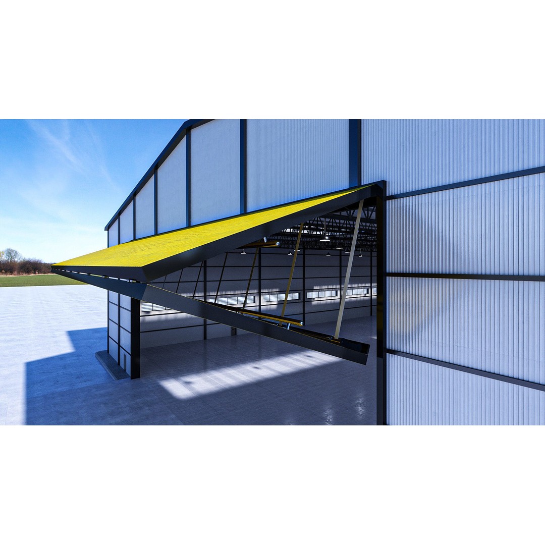 Warehouse 3D Model – High-Quality Hangar with Textures and Animation - View 11