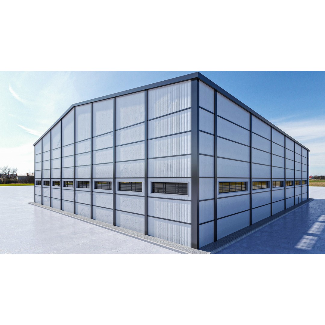 Warehouse 3D Model – High-Quality Hangar with Textures and Animation - View 13