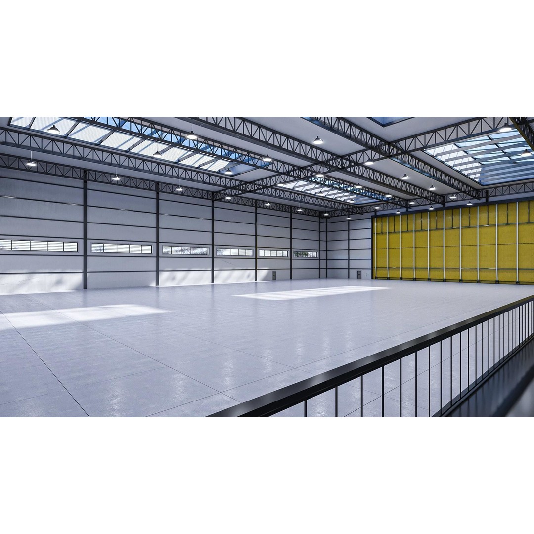 Warehouse 3D Model – High-Quality Hangar with Textures and Animation - View 17