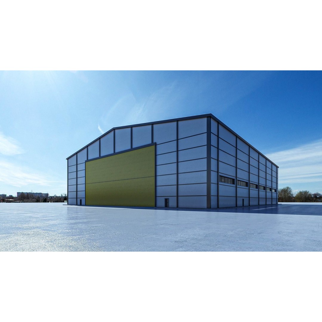 Warehouse 3D Model – High-Quality Hangar with Textures and Animation - View 18
