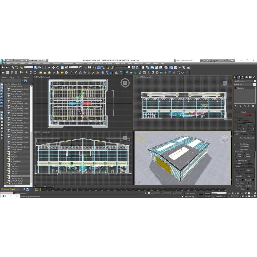 Warehouse 3D Model – High-Quality Hangar with Textures and Animation - View 22